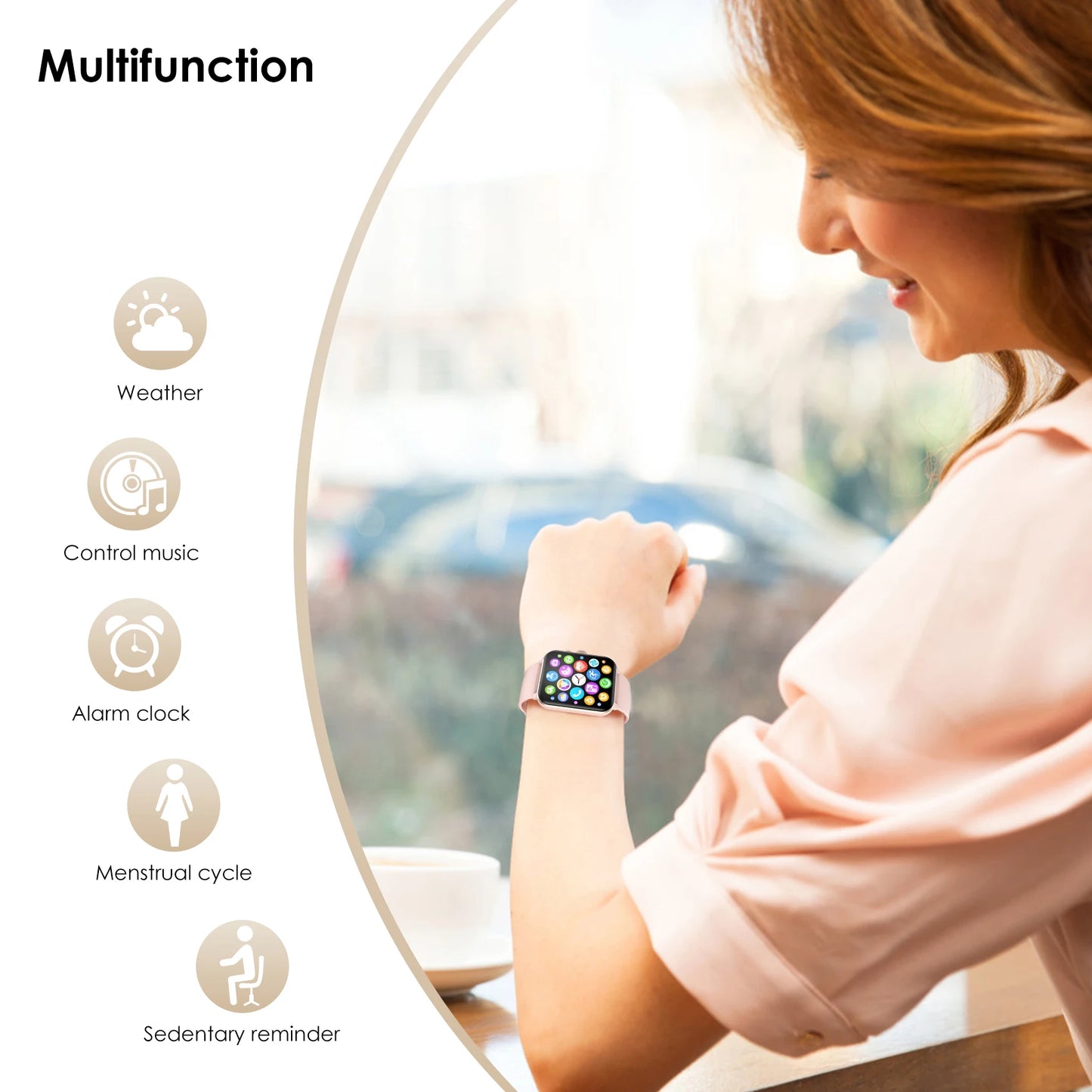 Blackview Waterproof R50 Smart Watch 1.85'' HD Screen Calls SpO2 Heart Rate Monitor Men Women Smartwatch with 100 Workout Modes
