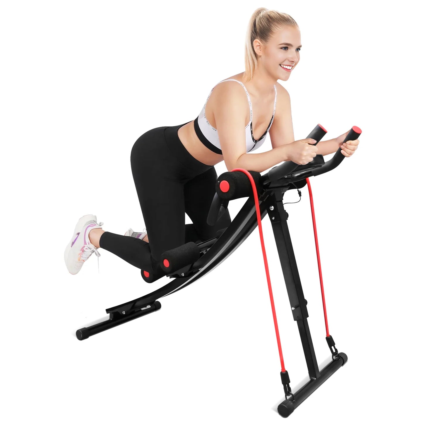 Foldable Ab Machine for Home Gym Abdominal Trainer LCD Display
