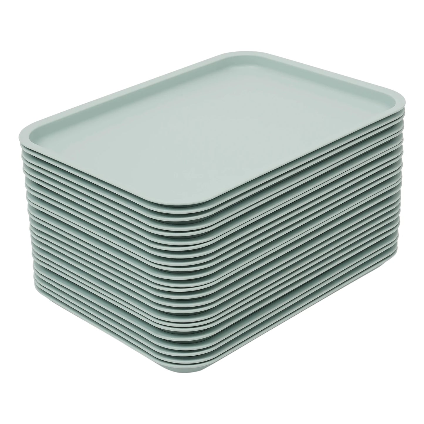 24 Pcs Fast-Food Trays Cafeteria Tabletts Rectangle Serving Tray Stackable For Fast Food Restaurants, Cafeterias Kitchens
