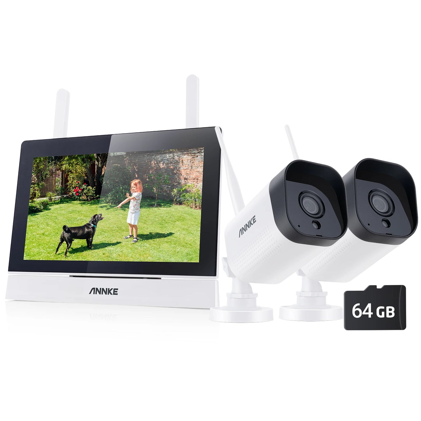 Annke 3MP 5MP Wireless CCTV System 4CH NVR Outdoor wifi camera 7-inch touch screen Two Way Audio 2/4Pcs Wifi security camera