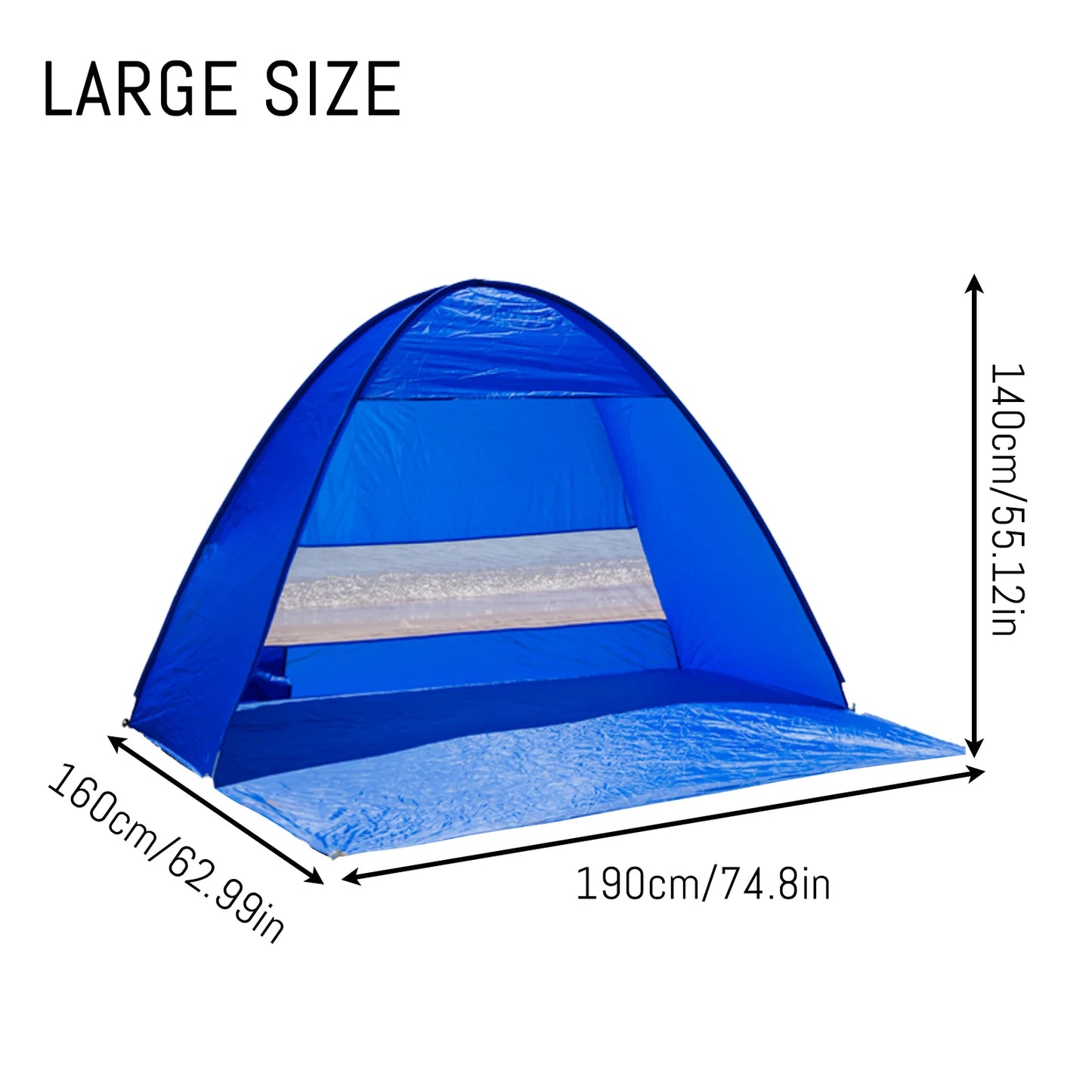 Pakicetus Pop-Up Beach Tent With Carry Bag Compact Folding Design