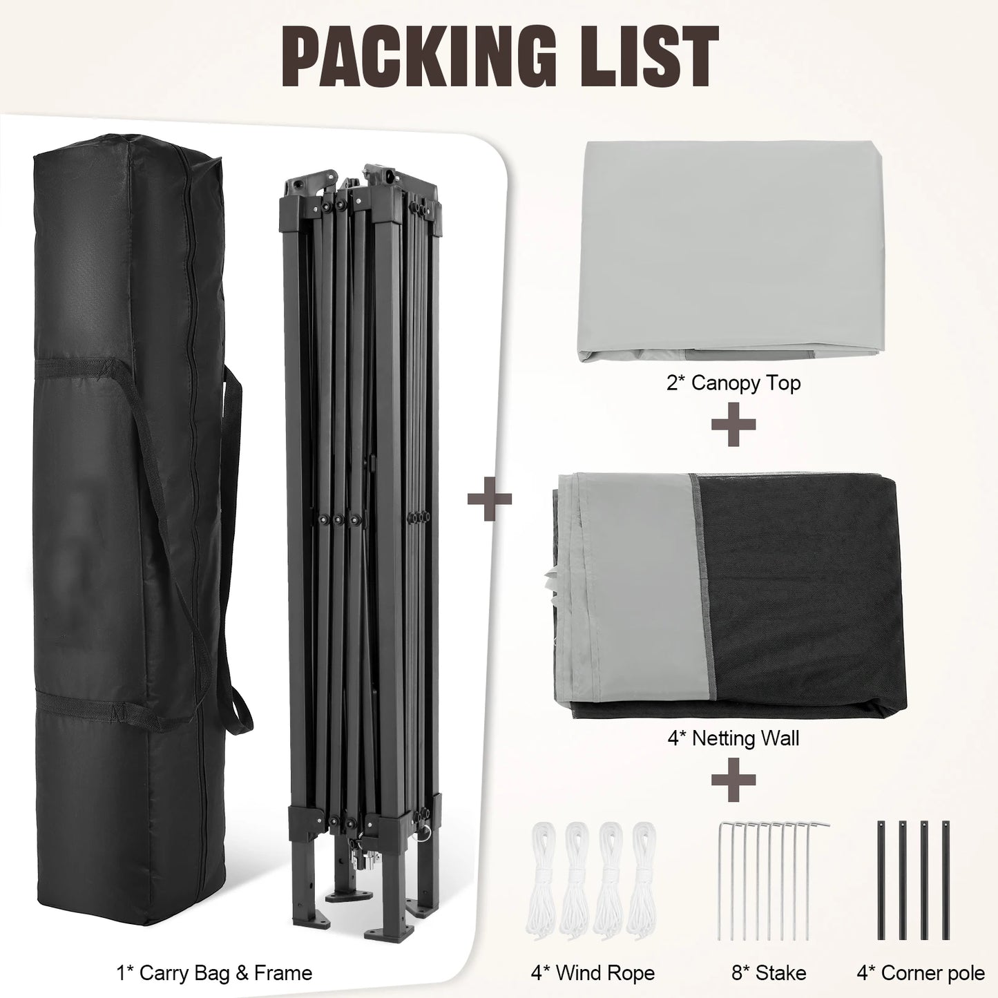 Tooluck Pop Up Gazebo With Mosquito Netting Carry Bag