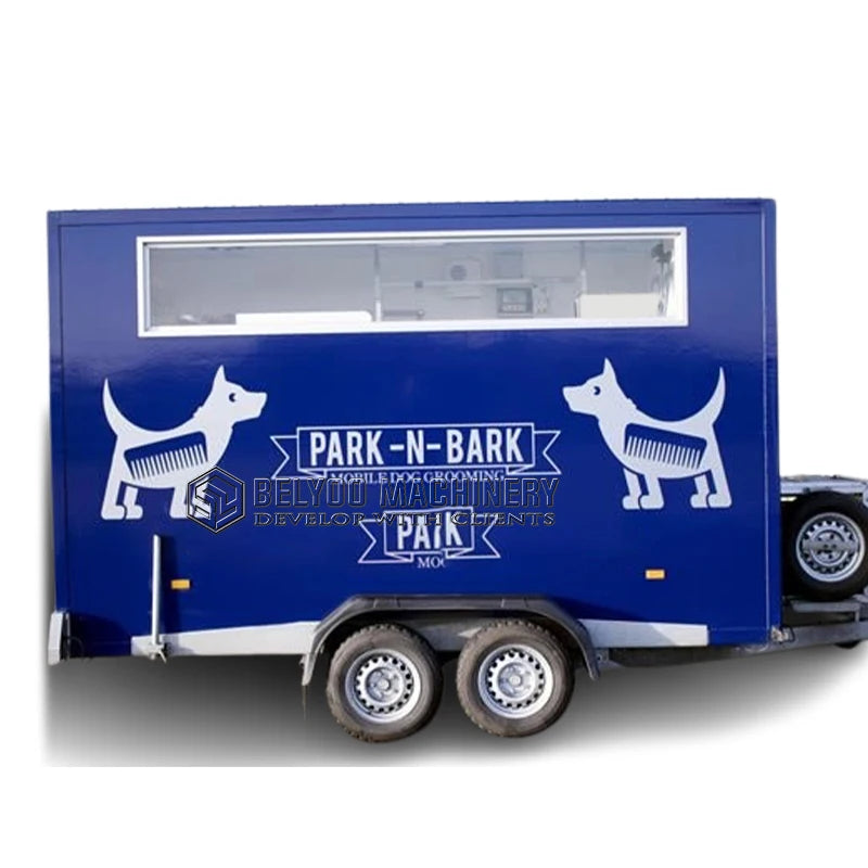 Belyoo 2026 New Dog Wash Station Truck Dog Grooming Trailer Pet Salon Van Trailer Pets Mobile Hospital Pet Grooming Trailer