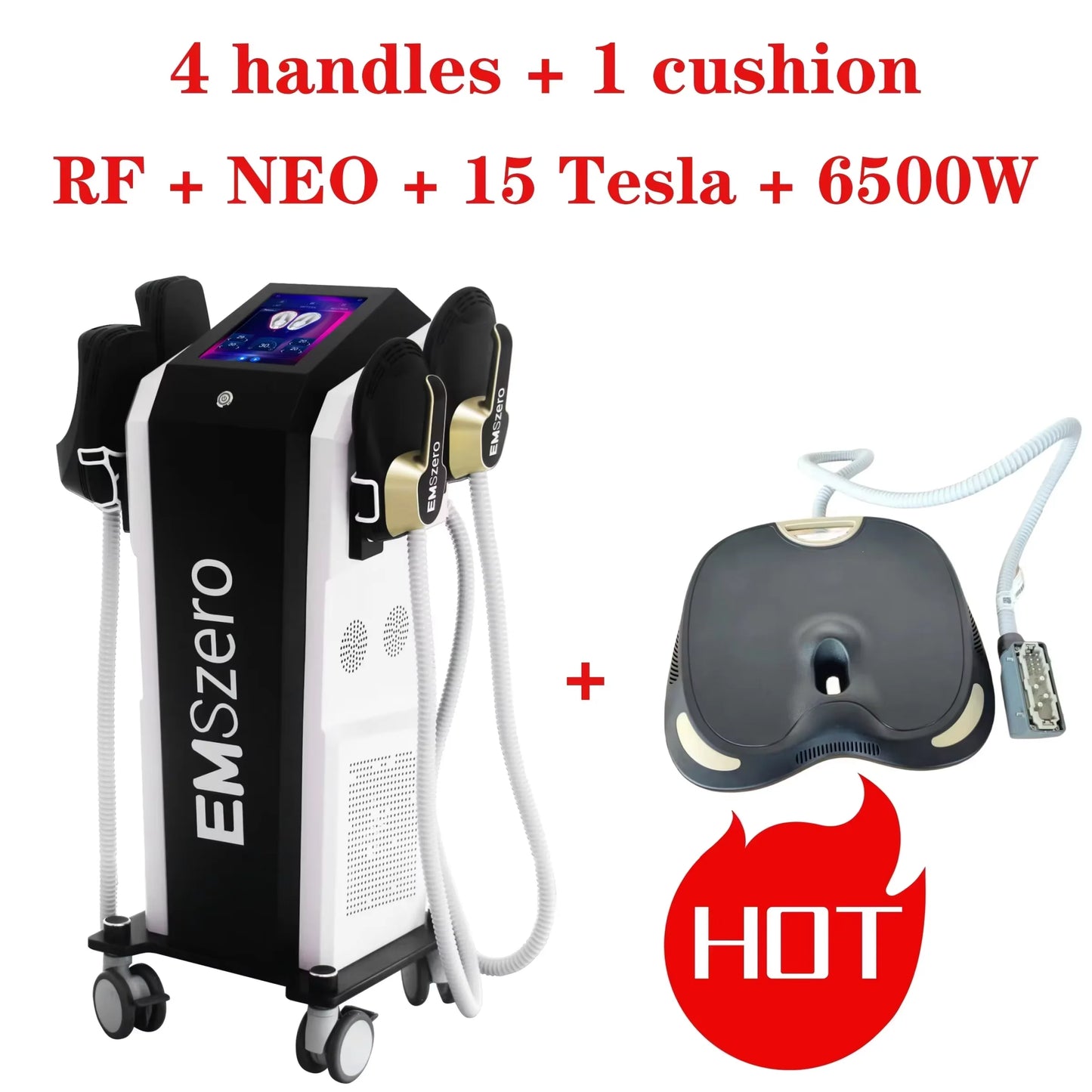 EMS Body Sculpt Machine RF Sculpting Weight Loss Burning Fat Slimming Muscle Stimulation Equipment 6500W HI-EMT EMSzero