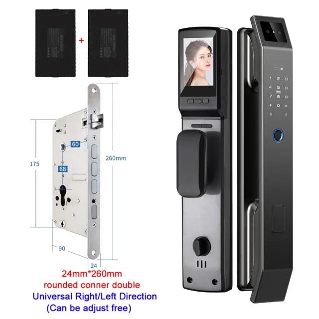 YKESDL 3D Face Recognition Door Lock With Camera And Fingerprint