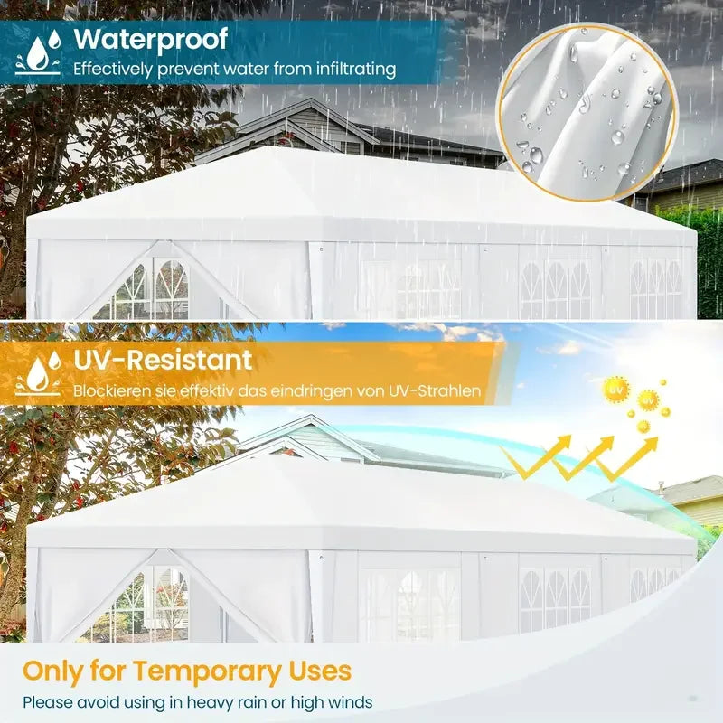 Tooluck Waterproof Outdoor Party Tent Gazebo With Removable Sidewalls