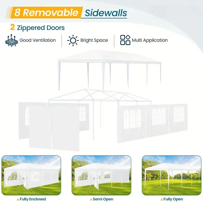 Tooluck Waterproof Outdoor Party Tent Gazebo With Removable Sidewalls