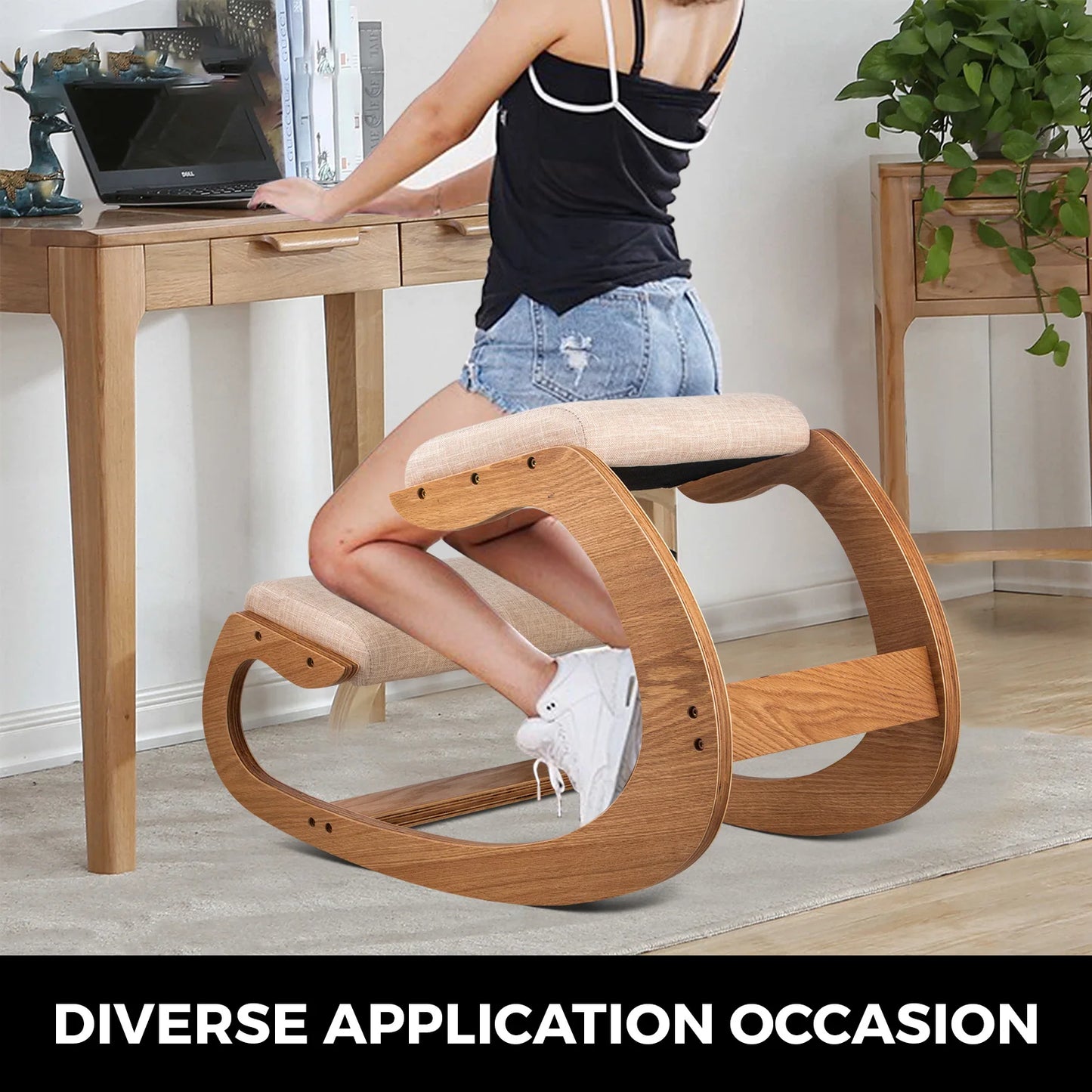 SucceBuy Ergonomic Kneeling Chair With Thick Cushion