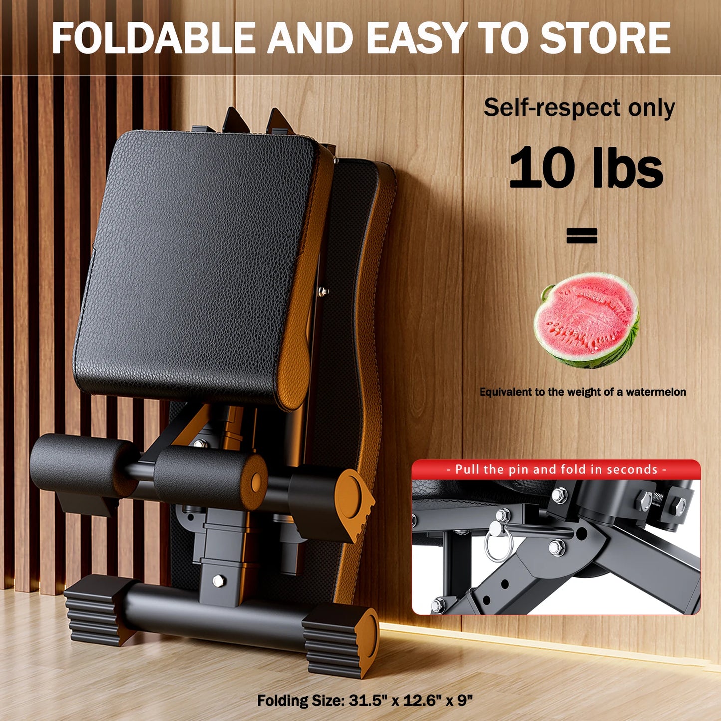 Adjustable Weight Bench For FullBody Workout Foldable 1000 Pound Capacity