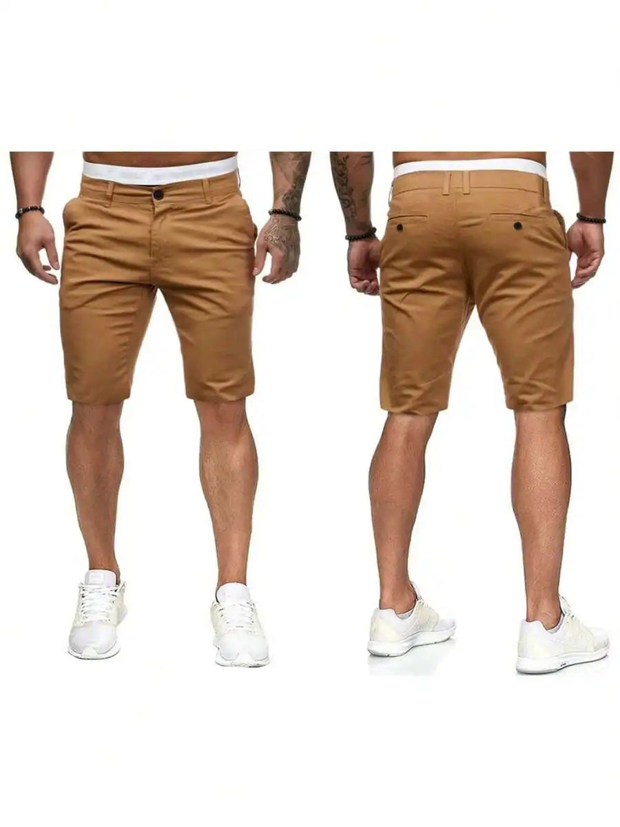 Men Slim Fit Cargo Shorts With Pockets Casual Summer Wear