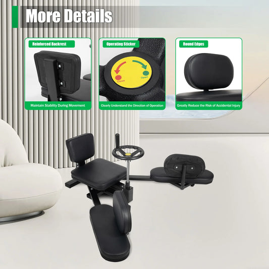 Leg Stretcher Machine 180° Split Trainer Leg Spreader with Backrest Silent Rollersfor Home Gym Yoga Heavy Duty
