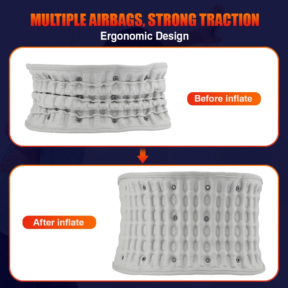 PastSky Rechargeable Heating Waist Back Massager With Inflatable Lumbar Traction
