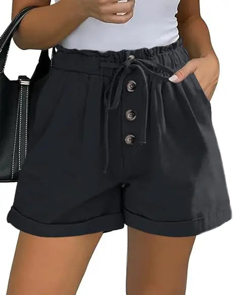 Women Summer Elastic Waist Shorts Lightweight Casual Beachwear
