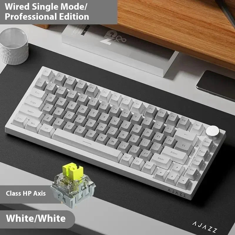 Ajazz Ak820 RGB Tri-Mode Gaming Mechanical Keyboard 82 Key Bluetooth 2.4GHz Wireless Gamer Keyboard Custom Gasket for Pc Laptop