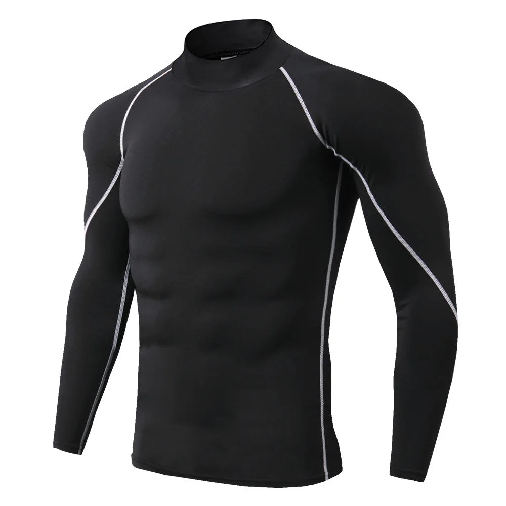 Men Long Sleeve Quick Dry Compression Shirt For Gym Running