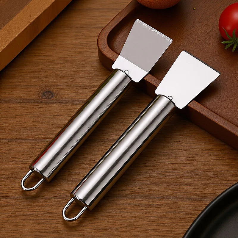 Powerful Stainless Steel Scraper, Heavy Duty Kitchen Cleaning Tool Removes Stubborn Stains from Pots Stove Tile Grill