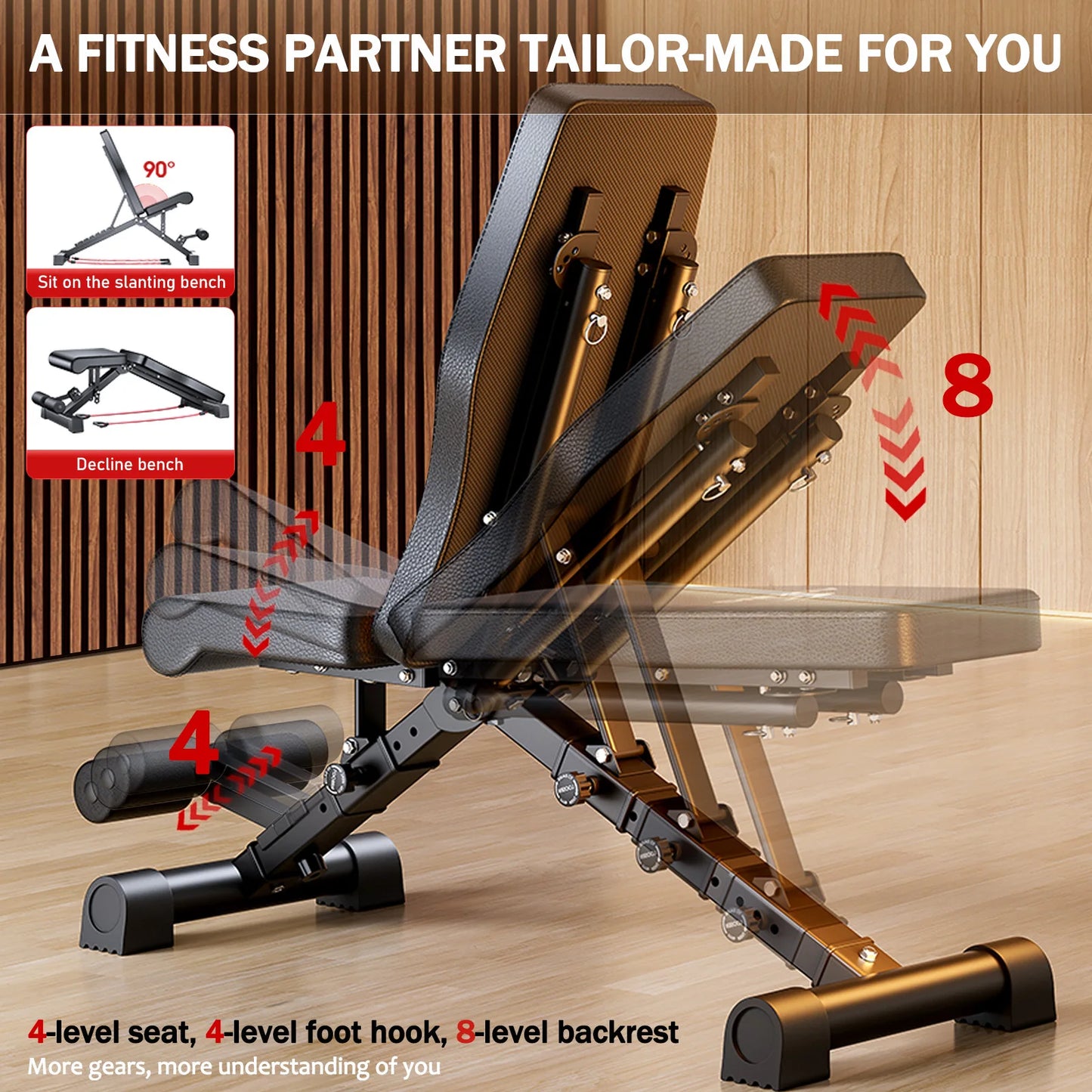 Adjustable Weight Bench For FullBody Workout Foldable 1000 Pound Capacity