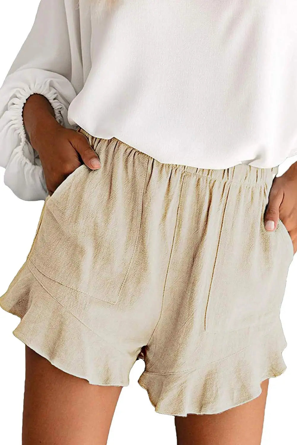 Women Summer Elastic Waist Shorts Lightweight Casual Beachwear