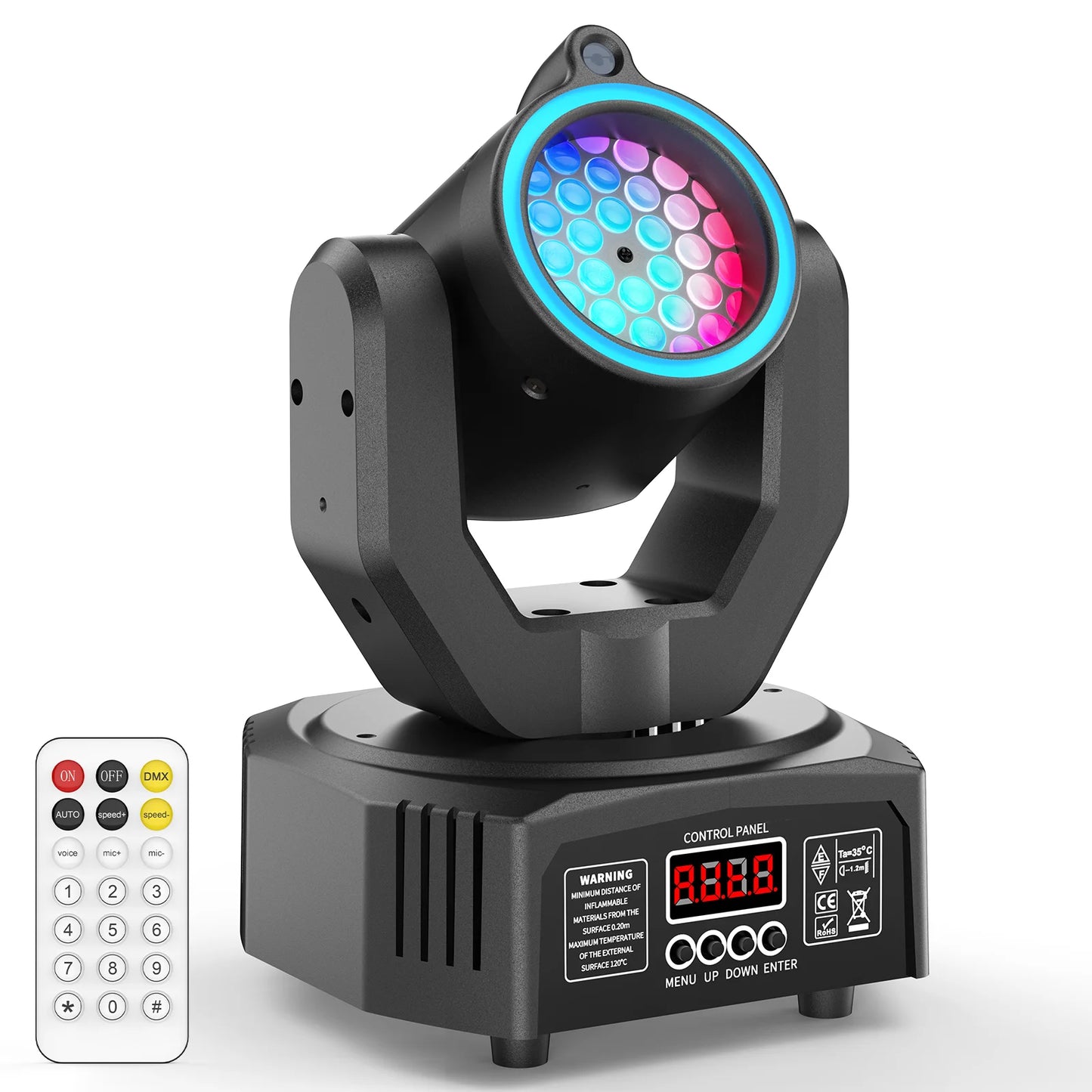 U'King Mini 30W Moving Head Light RGB DMX Sound Activated