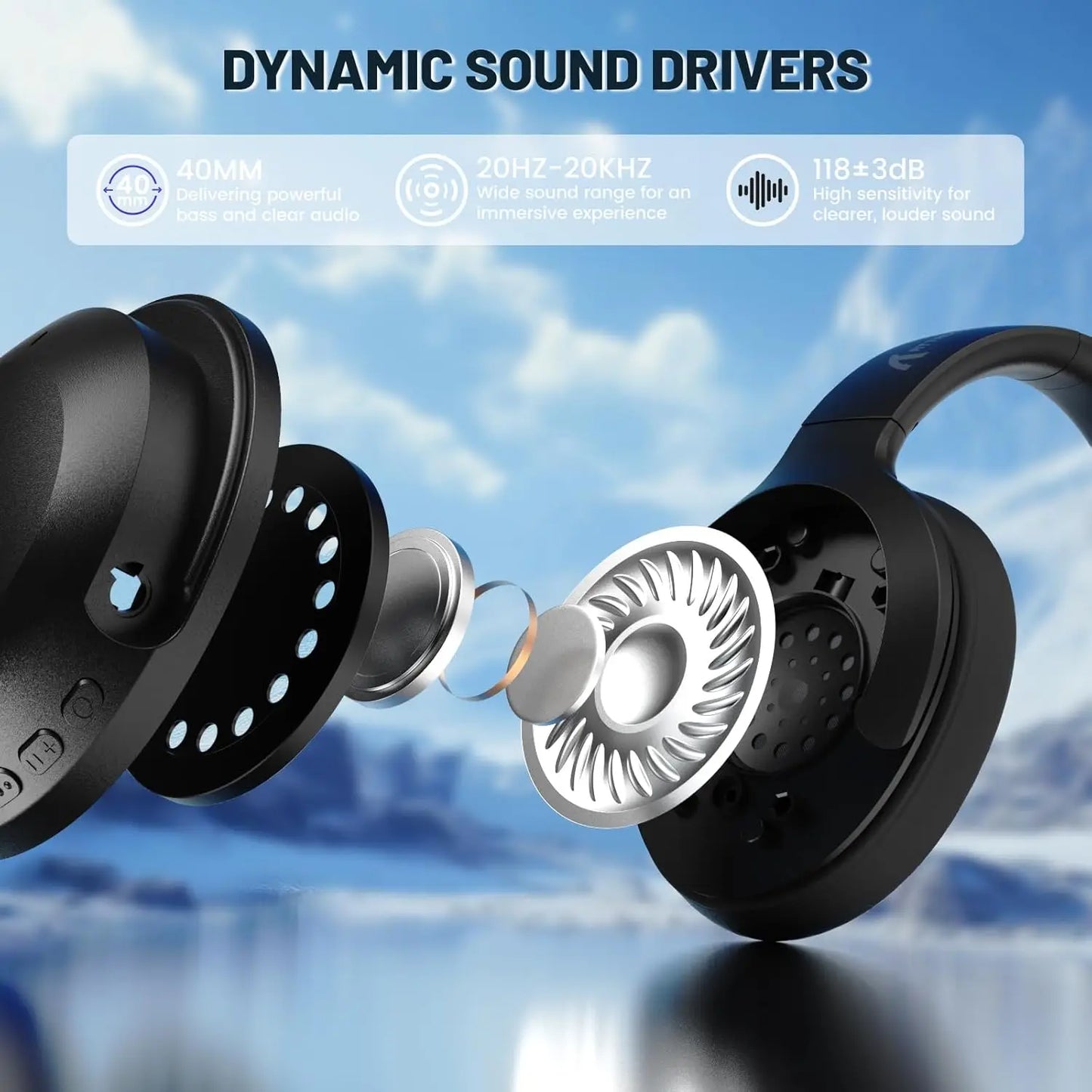 ATTACK SHARK G300 Wireless Bluetooth Headphone with ENC Noise Cancellation, Rechageable Over Ear Headset, 3.5MM Audio Jack