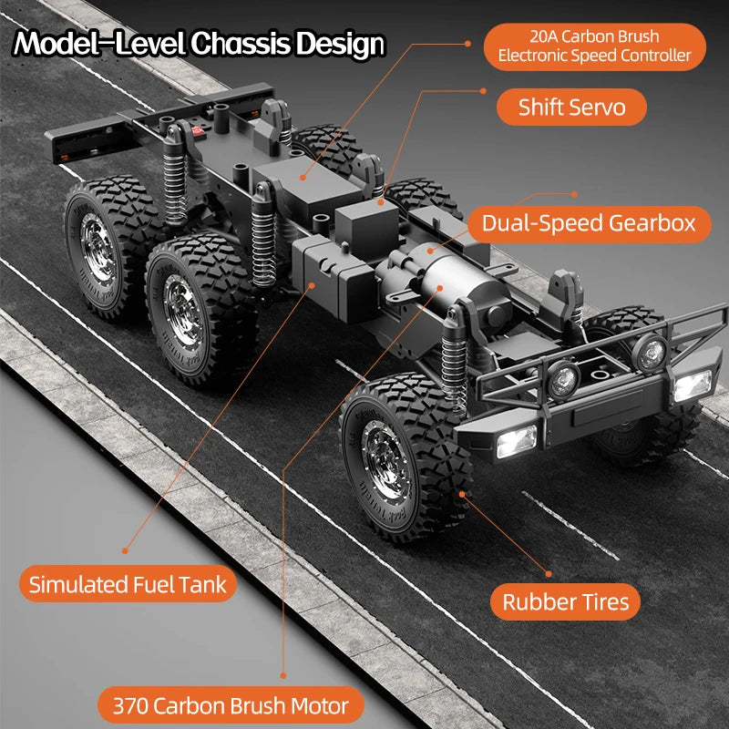 JIKEFUN C8823 6WD RC Transport Vehicle Off Road 2.4G Car