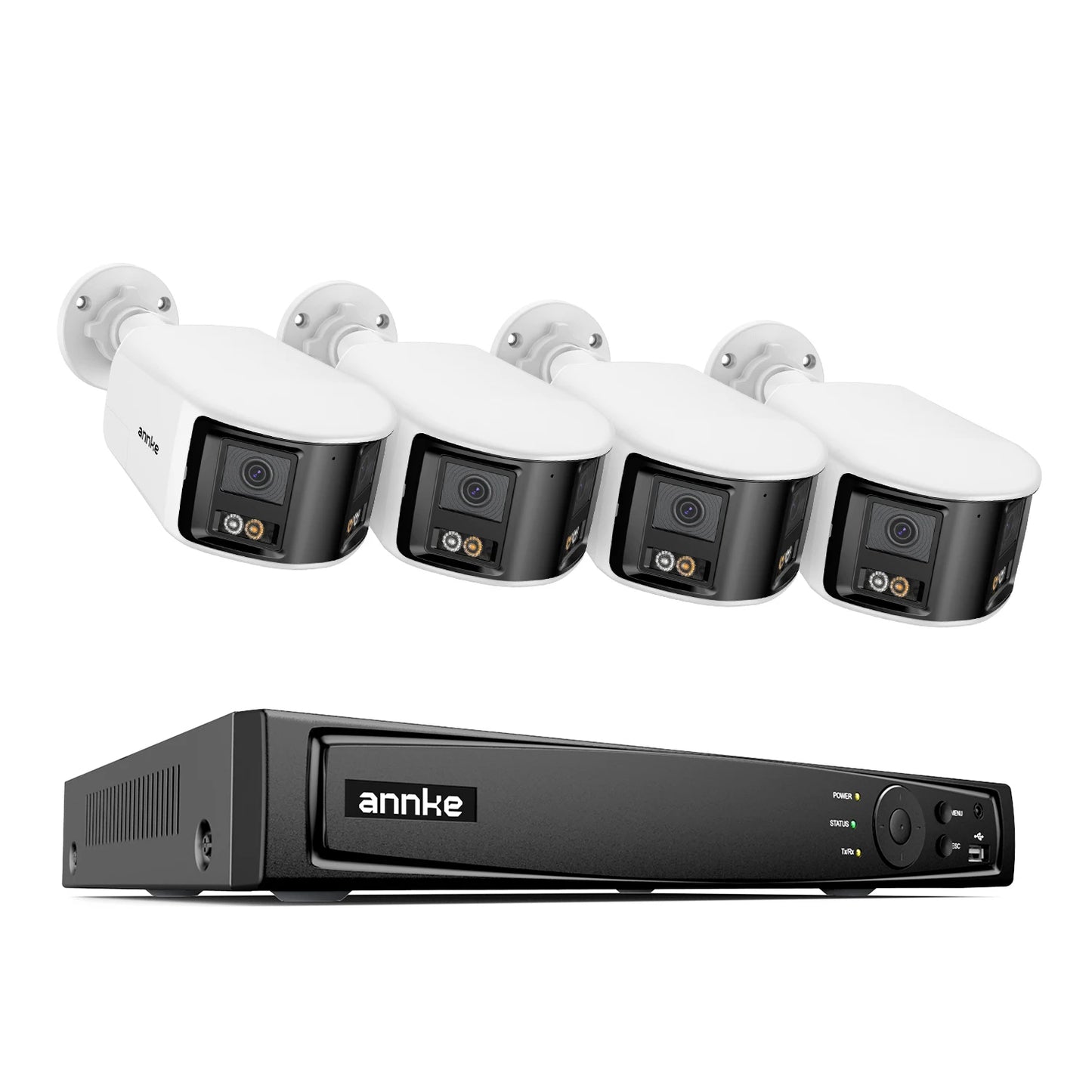 ANNKE security camera system 4k 8mp 180 Panoramic Dual Lens 8CH NVR cctv camera system Night Vision 8mp security camera outdoor