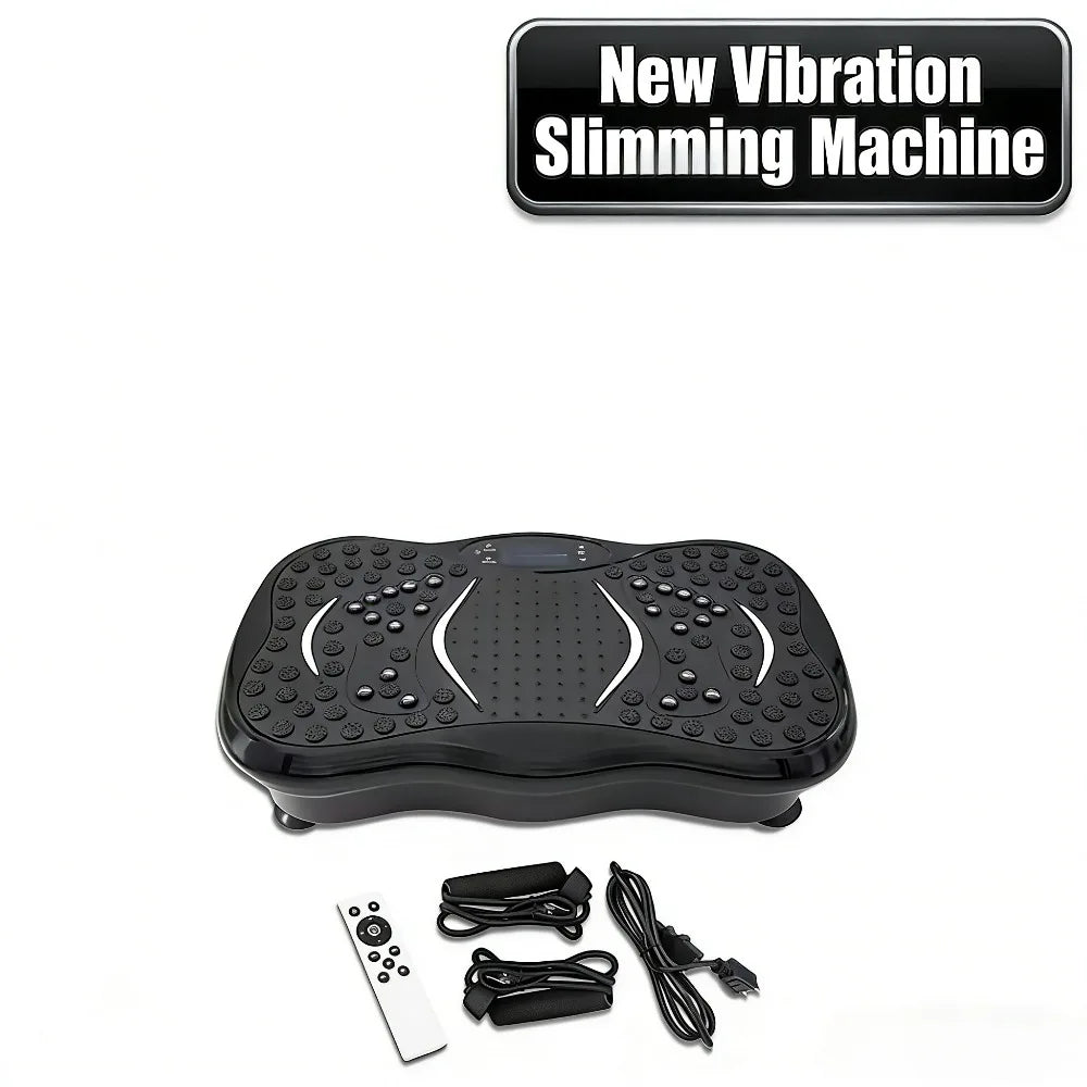 Full Body Vibration Plate Machine, Home Exercise Equipment with Remote & Resistance Bands, Weight Loss & Lymphatic Drainage