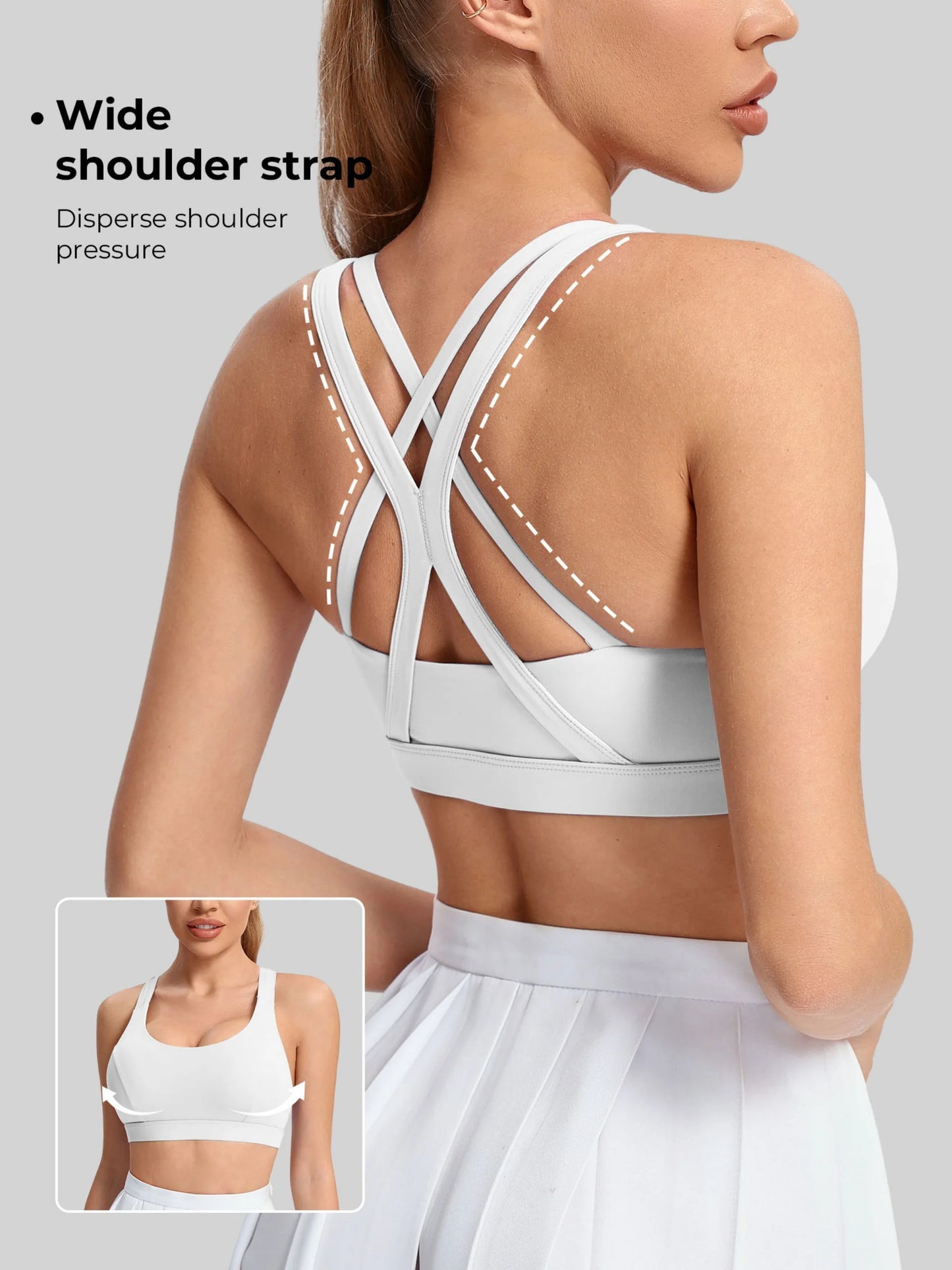 Ladies Yoga Sports Bra Back Style Thin Straps Breathable Nylon Blend