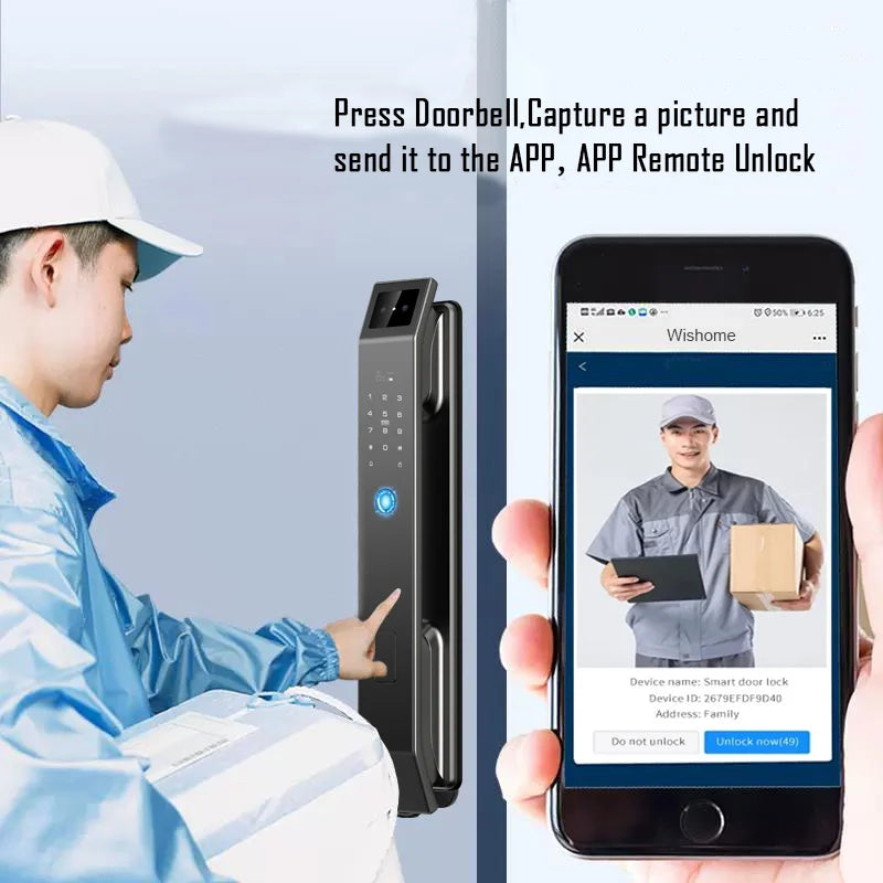 YKESDL 3D Face Recognition Door Lock With Camera And Fingerprint