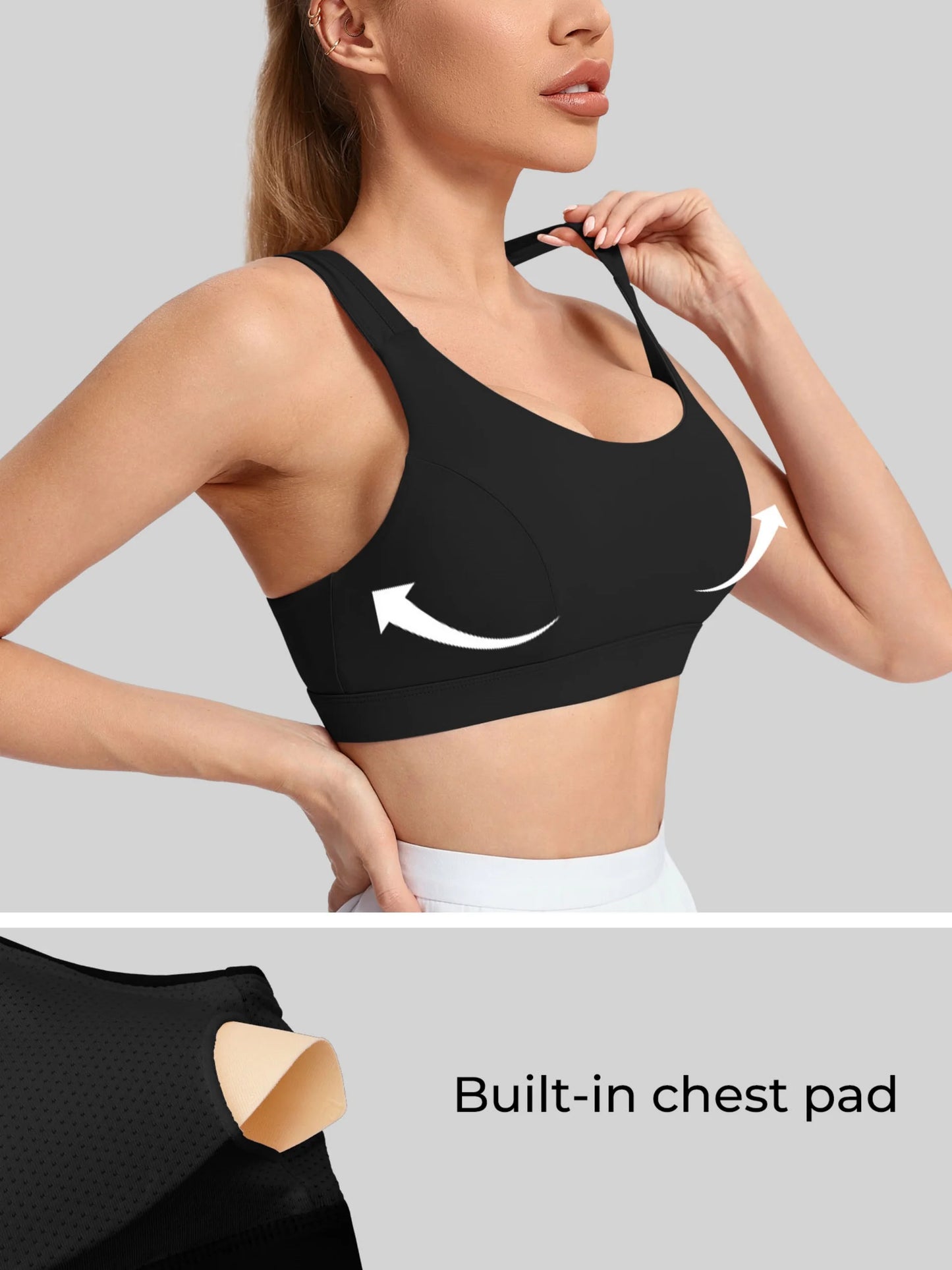Ladies Yoga Sports Bra Back Style Thin Straps Breathable Nylon Blend