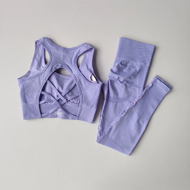 SKINOFSKIN 2 Piece Sports Bra Set For Yoga And Running