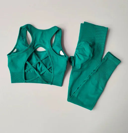 SKINOFSKIN 2 Piece Sports Bra Set For Yoga And Running
