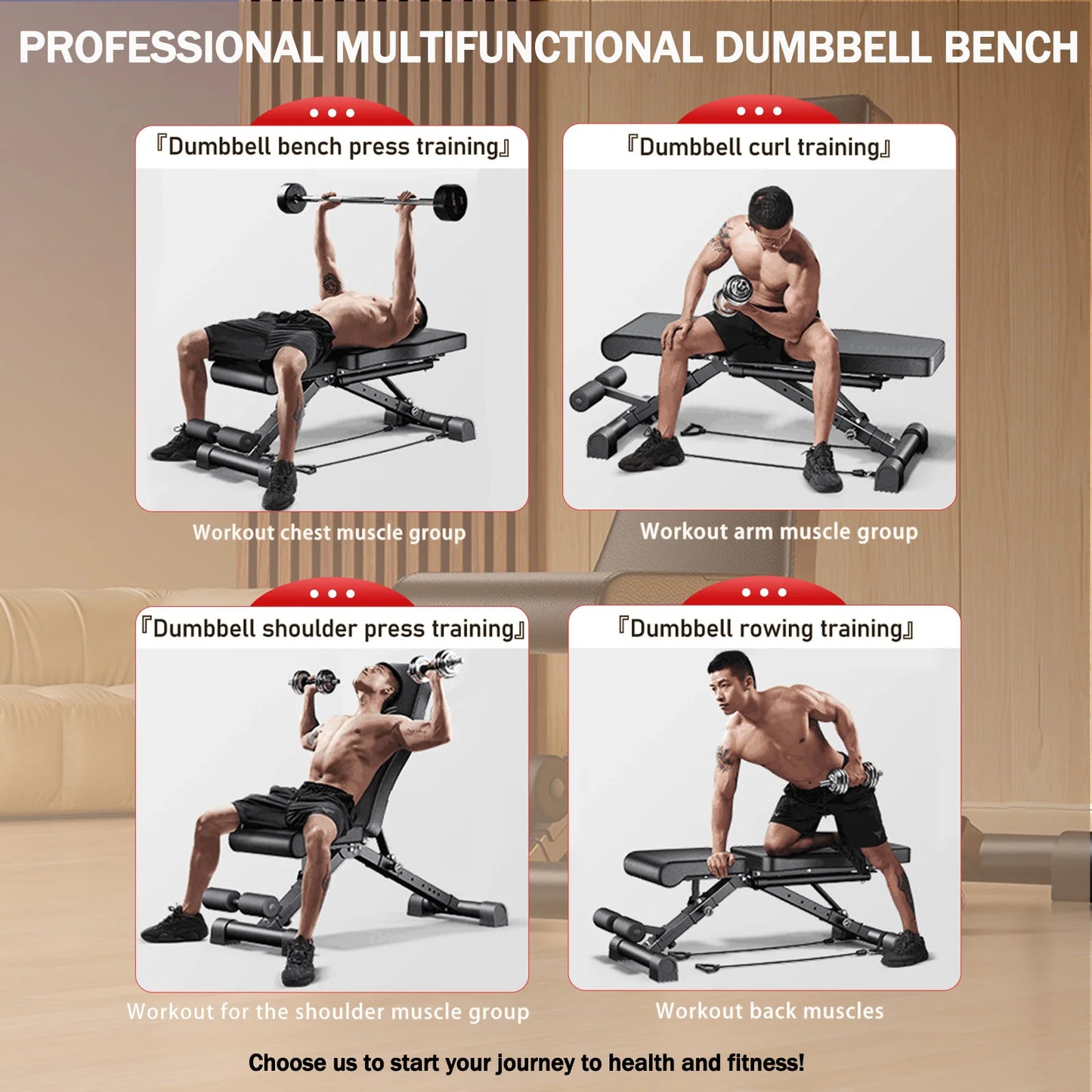Adjustable Weight Bench For FullBody Workout Foldable 1000 Pound Capacity