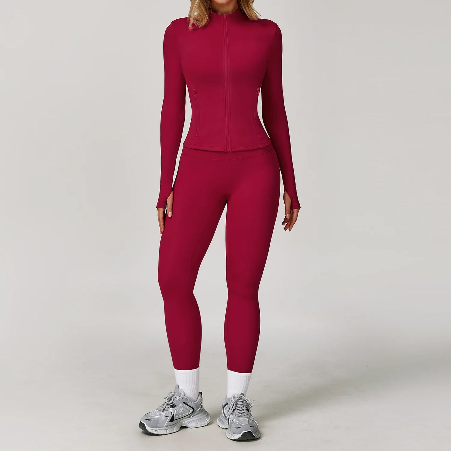 Women's Yoga Set Athletic Wear With Scrunch Leggings And Shorts