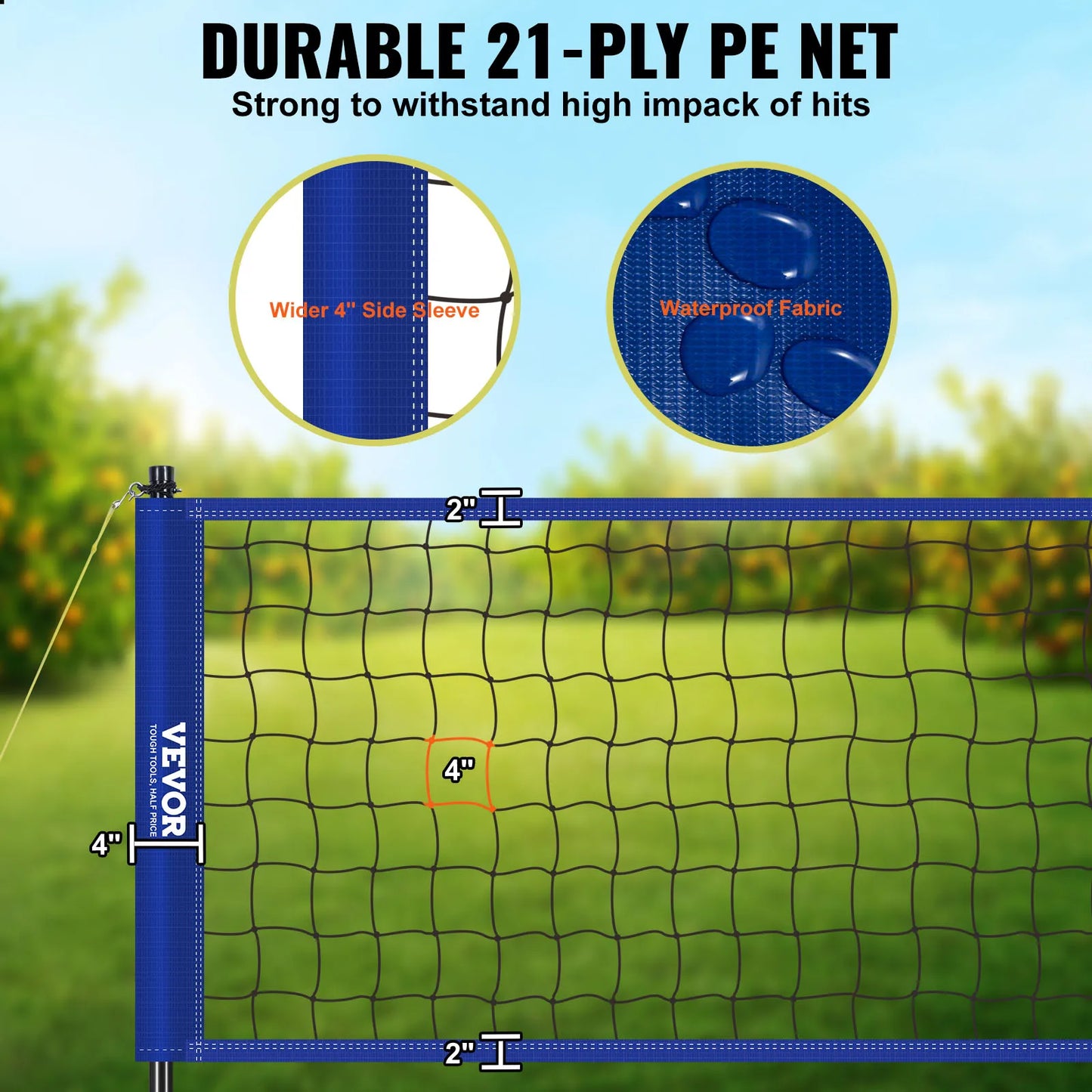 SucceBuy Volleyball Net System With Adjustable Height Poles And Pump