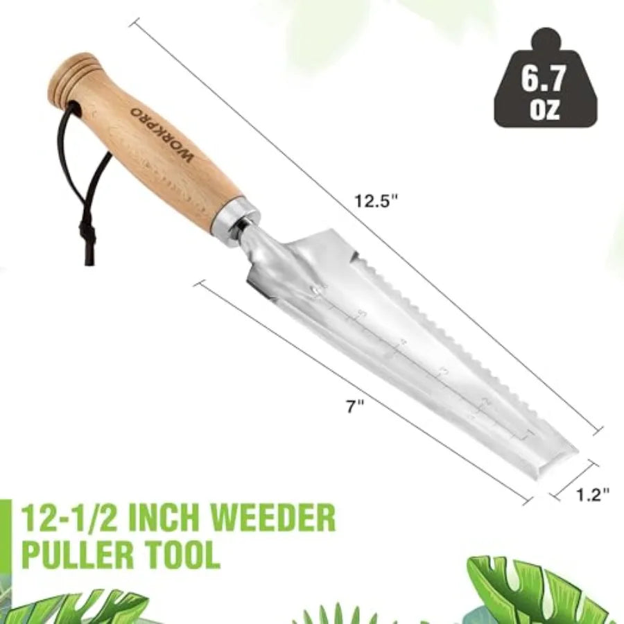 Garden Trowel with Wood Handle Stainless Steel Narrow Hand Shovel Multi- Use Flat Garden Trowel for Planting Weeding Tr