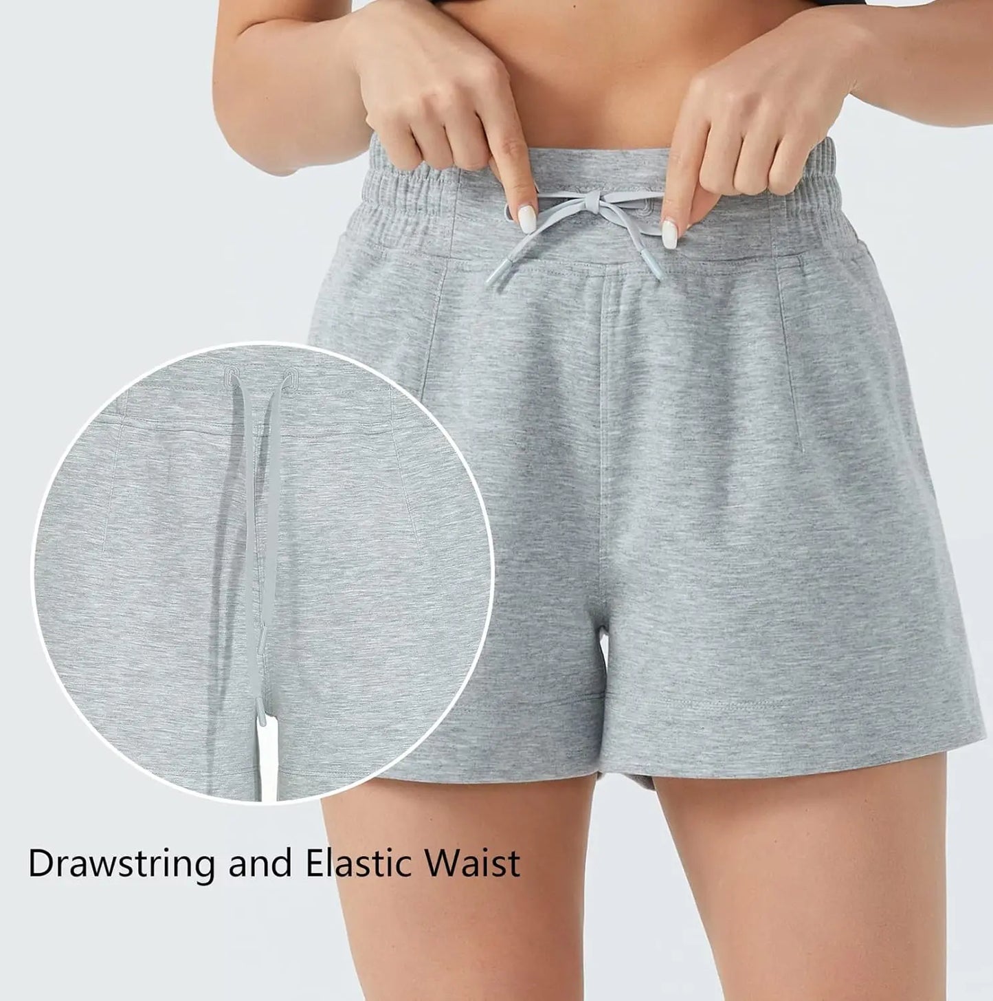 Women Drawstring High Waist Shorts Ultra Soft Comfort