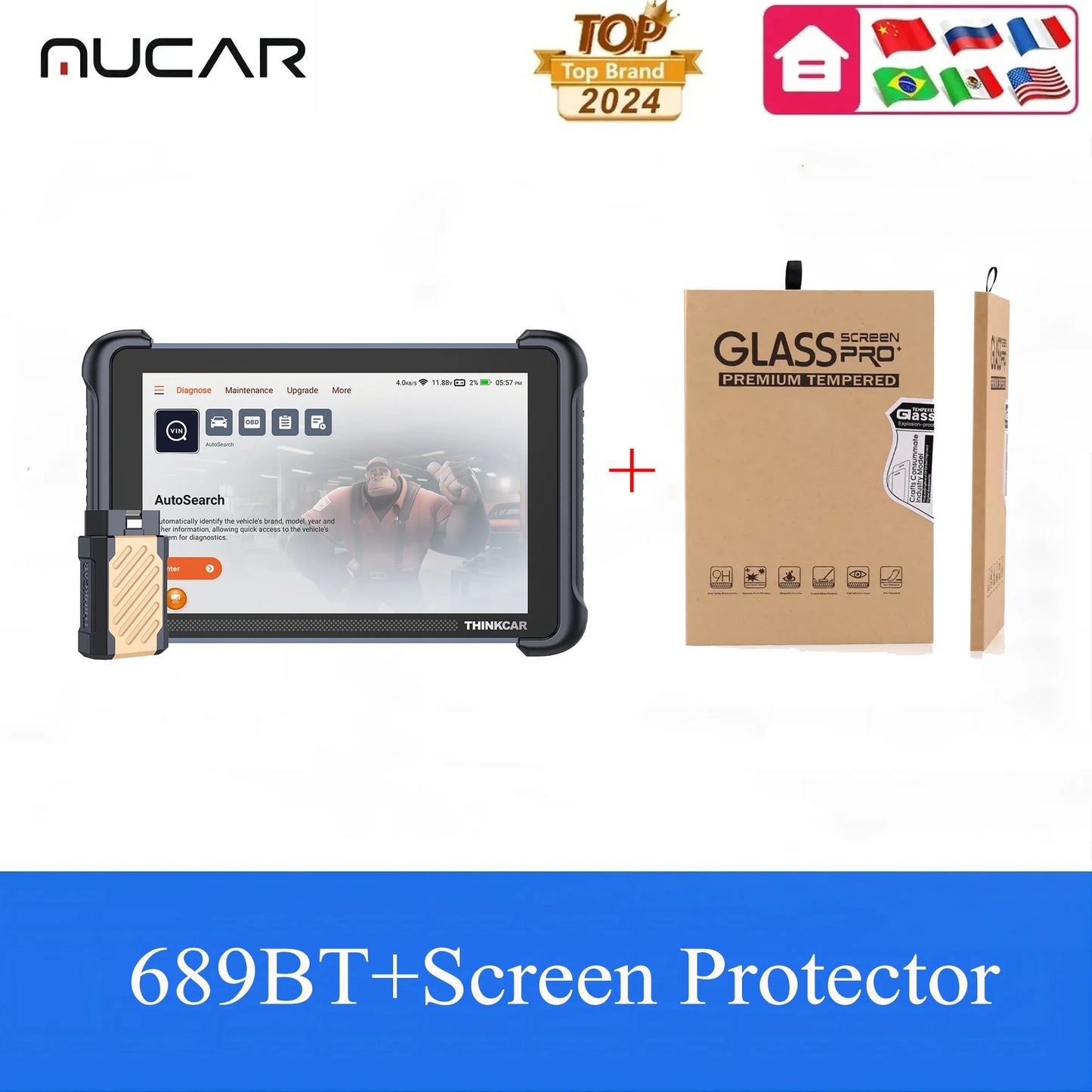 MUCAR OBD2 Diagnostic Tool 689BT CAN FD DOIP All Systems Scanner