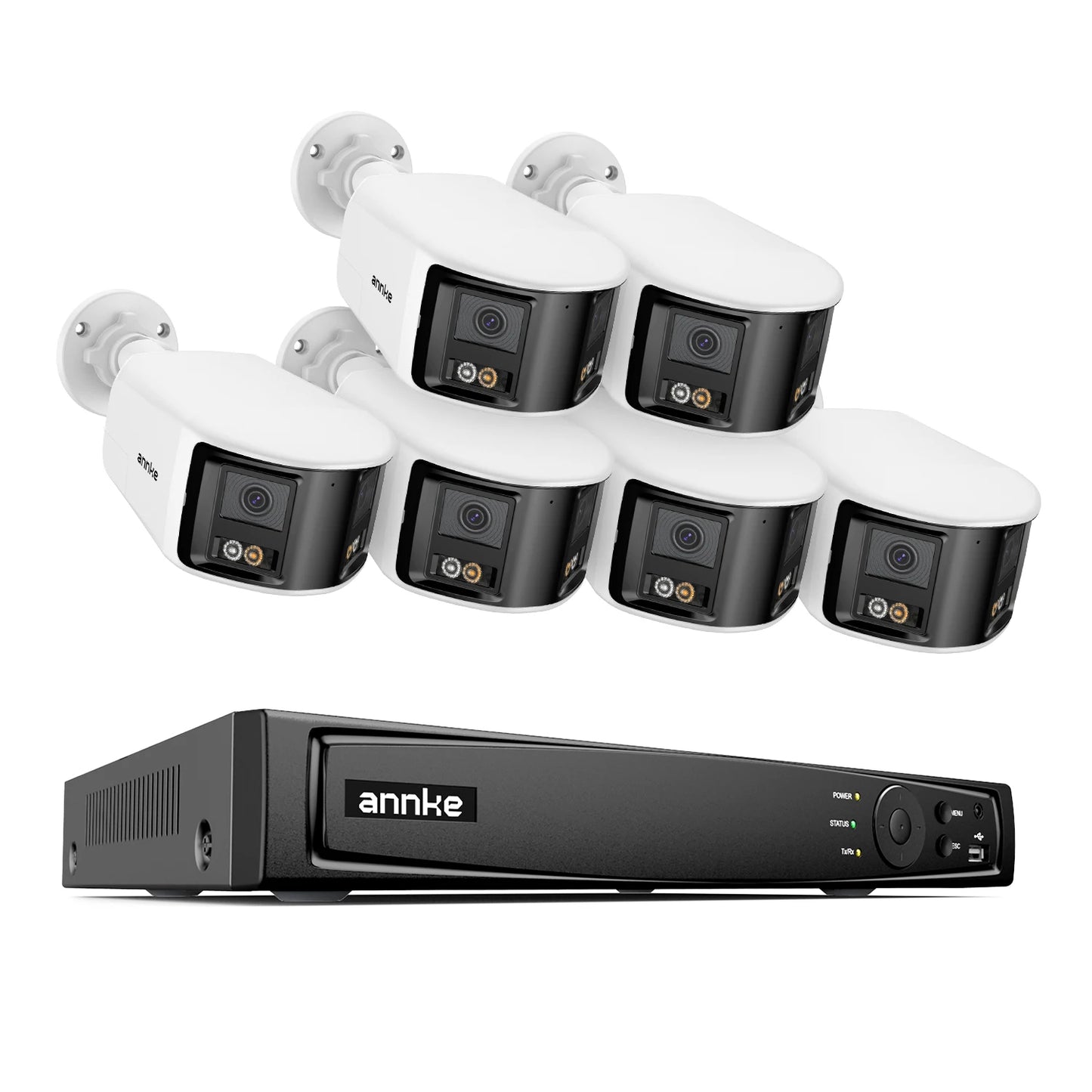 ANNKE security camera system 4k 8mp 180 Panoramic Dual Lens 8CH NVR cctv camera system Night Vision 8mp security camera outdoor