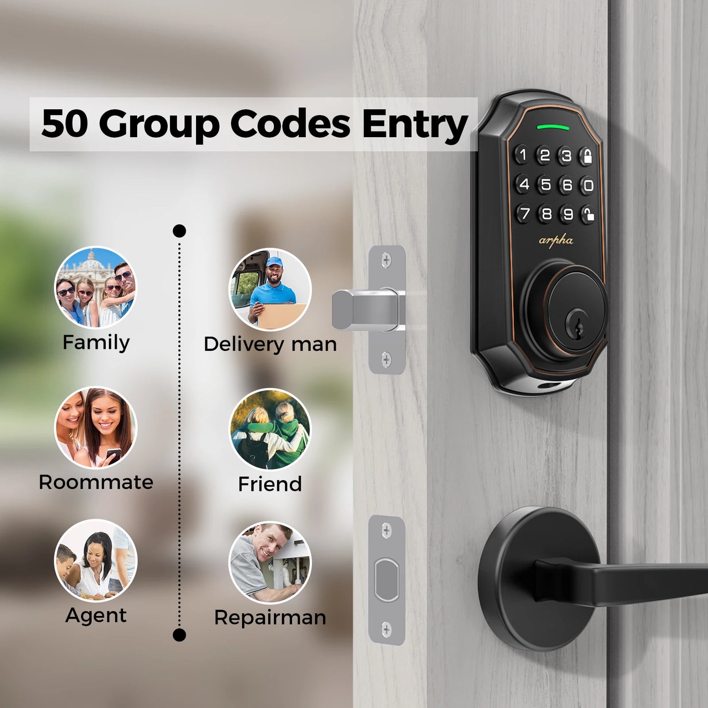 Arpha D180 Keyless Entry Door Lock With Smart Keypad