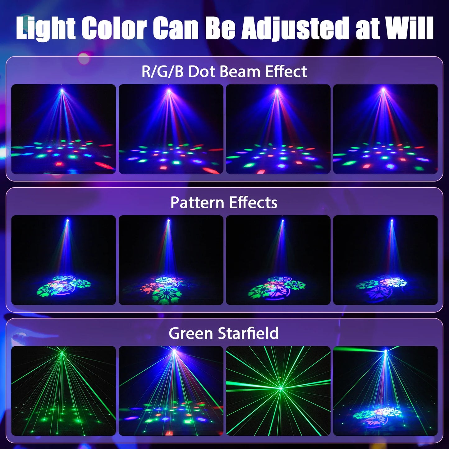 U'King Mini 30W Moving Head Light RGB DMX Sound Activated