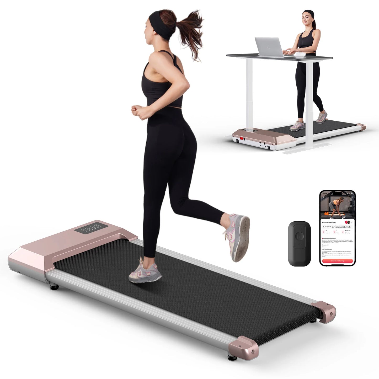 Superun 2.5HP Home Treadmill 300lb Capacity LCD Data Display Walking Running