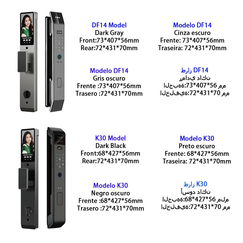 YKESDL Smart Door Lock With Camera 3D Face Recognition Biometric