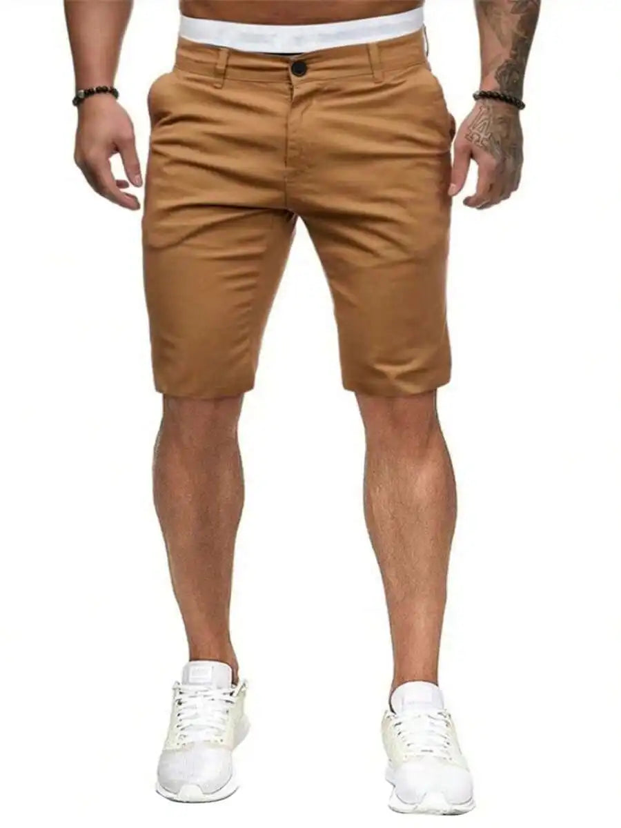 Men Slim Fit Cargo Shorts With Pockets Casual Summer Wear
