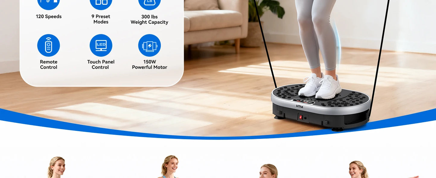 HTM Vibration Plate Exercise Machine With 120 Speed Levels