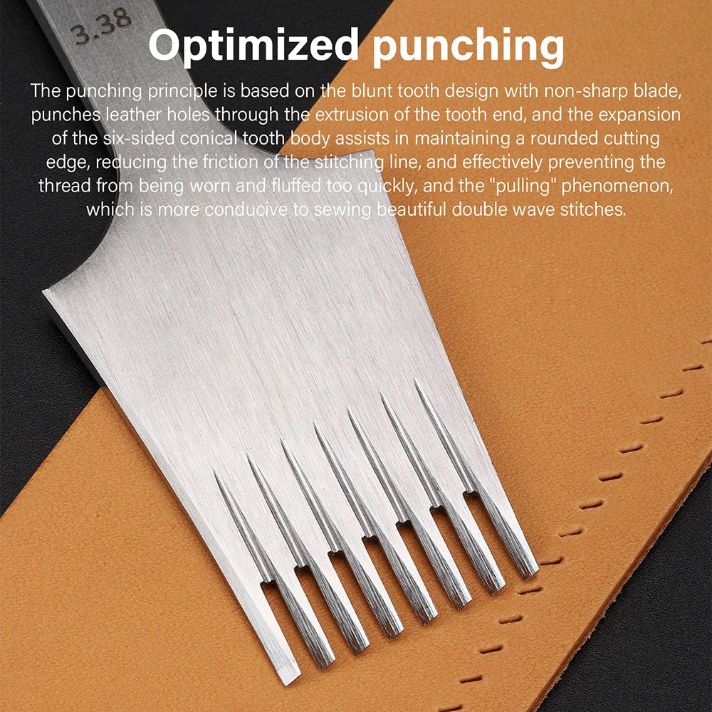 WUTA 1pc High Quality Sharp Leather Chisel French Style Pricking Iron Die-steel Leather Punching Tool Polish-2.7/3.0/3.38/3.85mm