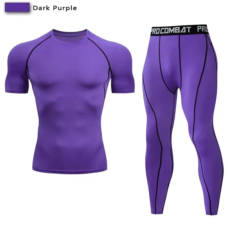 2pc Men Compression Sportswear Set for Training and Fitness