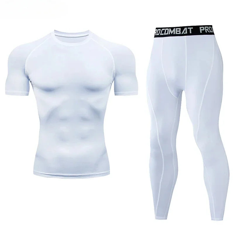 2pc Men Compression Sportswear Set for Training and Fitness