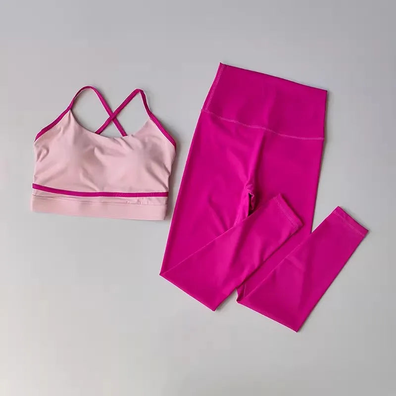 Women's Yoga Set 2 Piece High Waist Leggings Sports Bra