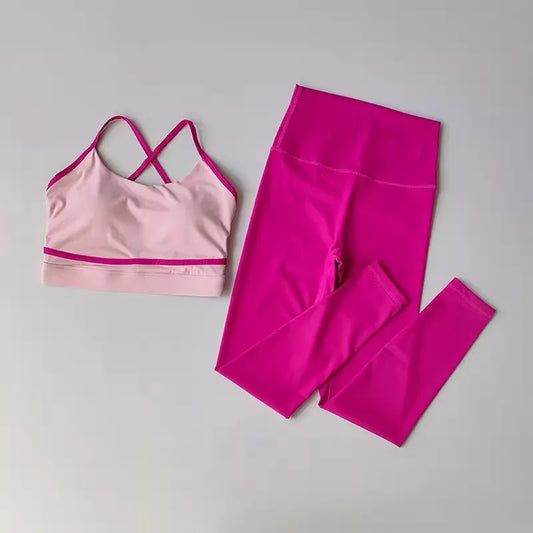 Women's Yoga Set 2 Piece High Waist Leggings Sports Bra